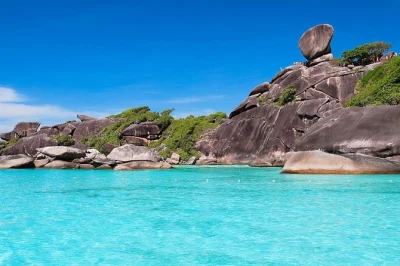 Swim with sea turtles, spot dolphins, and climb sailing rock on a similan islands snorkeling day trip from khao lak. includes hotel pickup, lunch, and local guide.