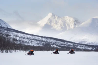 Ride snowmobiles in tamokdalen, explore tromsø ice domes, and meet reindeer with a local guide. includes transfers, warm lunch, and all winter gear.