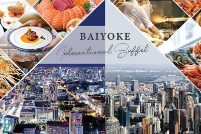 Descubra a vista incrível de bangkok no baiyoke sky hotel com jantar buffet, acesso ao mirante panorâmico e uma bebida grátis—com flexibilidade na reserva.