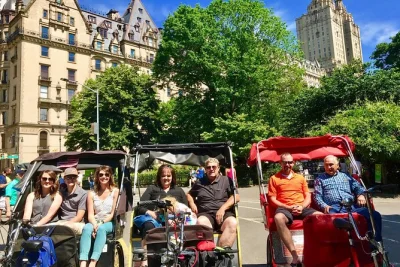 Explore new york’s central park by private pedicab, hear local stories, stop at famous spots like bethesda fountain & strawberry fields, includes guide & pickup.