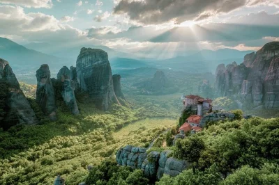 Scopri i monasteri di meteora con una guida locale, fermati per foto, ascolta le storie di monaci ed eremiti e viaggia in minibus climatizzato. cultura e panorami indimenticabili.