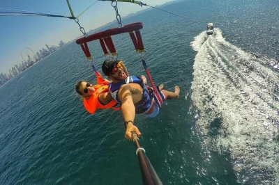 Soar above dubai’s jumeirah beach with a local guide, catch views of the marina & palm island, and enjoy easy pickup plus bottled water included.