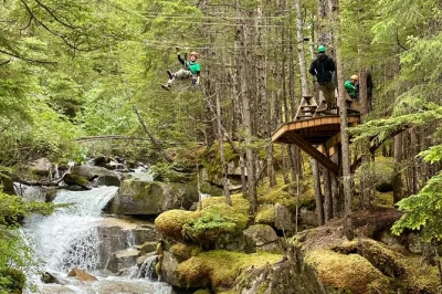 Feel the mist of waterfalls as you zipline through alaska’s tongass forest, ride a rugged unimog up mountain roads, and share laughs with local guides. includes pickup.