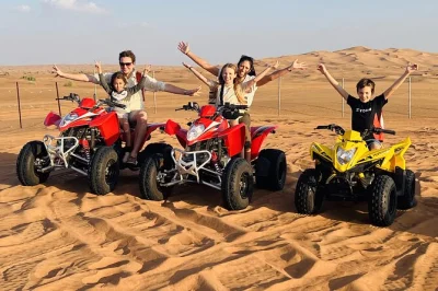 Explorez les dunes rouges de dubaï en quad, profitez d’une balade à dos de chameau, de spectacles vivants et d’un dîner bbq. prise en charge à l’hôtel incluse. réservez votre aventure dans