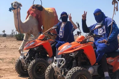 Ride quads and camels in marrakech’s palm grove, visit berber villages, sip moroccan tea, and explore the stone desert. hotel pickup included.