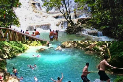 Feel the rush of climbing dunn’s river falls, swim in the blue hole, and taste jerk chicken on this montego bay day trip. includes hotel pickup and local guide.