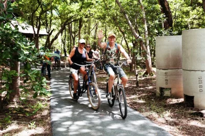 Descubre bangkrachao, el pulmón verde de bangkok, pedaleando entre templos escondidos, cruzando el río chao phraya en ferry y compartiendo una comida con locales. grupo pequeño y guía incluido.