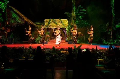Share an evening in siem reap with a khmer set dinner, live apsara dance, and seven traditional performances at kanell. includes show book, welcome drink, and dinner.