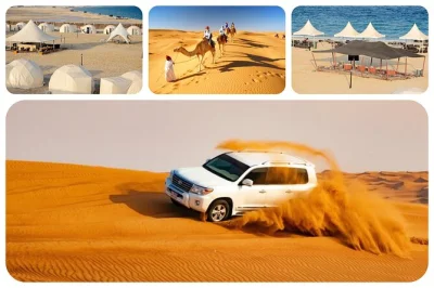Découvrez le côté sauvage du qatar avec un safari désert d’une journée depuis doha : sensations fortes sur les dunes, mer intérieure, balade à dos de chameau et dîner bbq fumant. navette inc