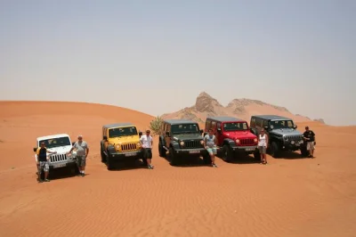 Feel the thrill of driving your own jeep wrangler across dubai’s red sand dunes, climb fossil rock at sunset, and enjoy wildlife sightings with hotel pickup included.