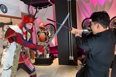 Step into samurai armor in kyoto, craft your own calligraphy fan, taste g7 summit matcha, and join a riverside march with photos—includes english-speaking staff.