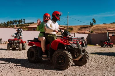 Feel the wind on an atv quad bike from cusco to moray terraces and maras salt mines, with a local guide, hotel pickup, and all gear included. small group adventure.