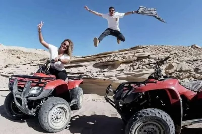 Partez pour un safari dans le désert de hurghada : quad, balade à dos de chameau, visite d’un village bédouin, coucher de soleil, dîner et danse du ventre. réservez votre aventure dans le dése