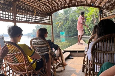 Feel the slow rhythm of kerala’s backwaters on a traditional boat cruise from cochin, with village visits, hands-on moments, and a home-style vegetarian lunch. includes pickup.