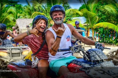 Acelere pelas trilhas de punta cana de atv, prove chocolate e café dominicanos, nade numa caverna secreta e relaxe na praia macao. transporte incluso.
