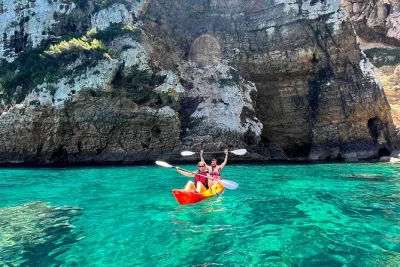 Swim in the blue lagoon, kayak to sea caves, and snorkel cala el pom on this javea adventure. includes all gear, local guide, and dry storage for your stuff.