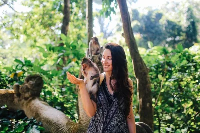 Erlebe bali hautnah bei einer privaten tagestour ab ubud mit tempeln, reisterrassen, baden am wasserfall und lokalem mittagessen. inklusive hoteltransfer und englischsprachigem guide.