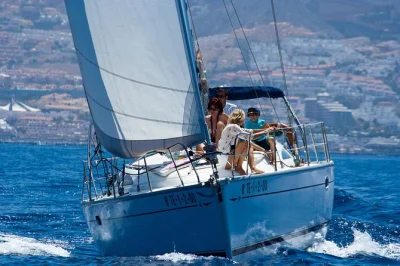 Feel the ocean breeze on a small-group tenerife whale & dolphin watching tour, with snorkeling in la caleta bay, snacks, drinks, and hotel pickup included.