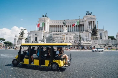Rom erleben in 1,5 stunden per golfcart – pantheon, trevi-brunnen, kolosseum & mehr mit lebendigem guide. inklusive headsets für spannende geschichten, die du nicht verpassen willst.