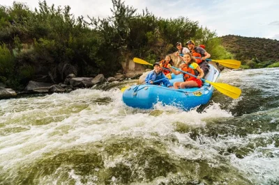 Feel the rush of rio grande whitewater near taos on a half-day rafting trip with expert guides, shared rafts, and all gear included—perfect for first-timers or families.