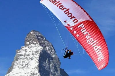 Feel the rush of a tandem paragliding flight above zermatt with views of the matterhorn. includes all gear, expert swiss pilot, and flexible launch points.
