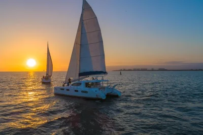 Vivi il tramonto sulla baia di banderas a puerto vallarta a bordo di uno yacht francese di lusso. assapora antipasti gourmet, open bar di qualità e il servizio di un equipaggio locale esperto.