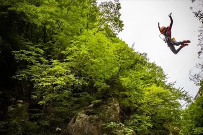 Feel the rush in the gorges du loup near nice—natural slides, jumps, & cool water with expert guides. includes wetsuit, helmet, harness & shuttle transport.