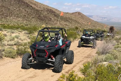 Sinta o vento do mojave, pilote rzrs pelo hidden valley e primm, e conheça as seven magic mountains. inclui traslado, equipamentos e guia local para um dia off-road inesquecível.