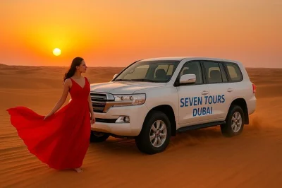 Feel the thrill of dune bashing and sandboarding in dubai’s al lahbab desert, unwind with a camel ride at sunset, and enjoy a bbq dinner with live shows. includes hotel pickup.