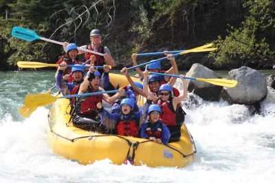 Feel the rush of kananaskis river rafting with expert guides, wildlife spotting, and all gear included. includes pickup from banff or canmore and snacks after your adventure.