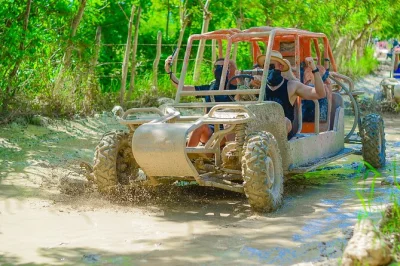 Punta cana, playa macao y cueva de agua: conduce tu propio buggy, prueba café y chocolate dominicano, báñate en una cueva natural y relájate en la playa. incluye recogida.