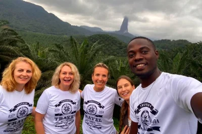 Feel the rhythm of são tomé’s south on a 4x4 day trip—cross the equator at ilhéu das rolas, see pico cão grande, and swim at seven waves beach. includes pickup.