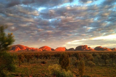 Descubre el amanecer en kata tjuta, disfruta de una caminata guiada por walpa gorge y un desayuno picnic en el outback con recogida en hotel y grupo reducido.