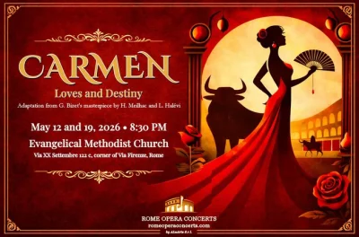 Vivez rome autrement avec carmen en opéra de chambre dans une église du centre. billet, apéritif italien et rencontre avec les artistes inclus.