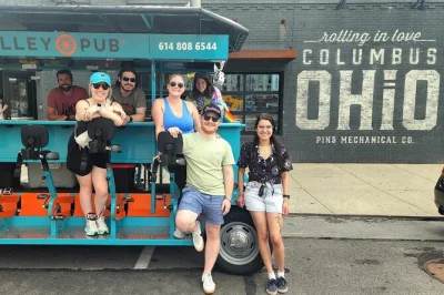 Feel the city’s pulse on a columbus trolley pub pedal tour—byob, music, partner bar stops, and a local guide. includes ice, cooler, and exclusive discounts.