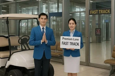 Chegue tranquilo no aeroporto de bangkok suvarnabhumi com entrada rápida, recepção personalizada na saída do avião e transfer opcional para hotel. evite filas e siga direto para as chegadas.