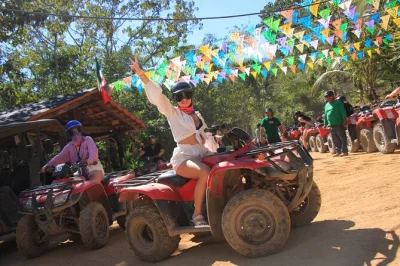 Vivi l’emozione della sierra madre a puerto vallarta su atv o rzr, attraversa fiumi, gusta tequila in una distilleria locale e rinfrescati in un ranch sul fiume. equipaggiamento incluso.
