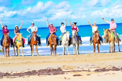 Vive la aventura en punta cana: paseo a caballo, recorrido en atv, degustación en finca orgánica, baño en playa macao y fiesta en barco con snorkel. incluye almuerzo y transporte.