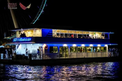 Step onto a luxury catamaran in dubai marina for a buffet dinner, live music, and tanoura dance show. includes unlimited drinks and city views. reserve your evening.