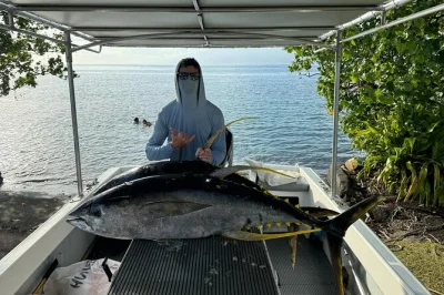 Sinta a emoção da pesca em alto mar perto de teahupoo, tahiti. aprenda técnicas locais, pesque atum ou mahi-mahi, com todo o equipamento incluso. reserve sua aventura com um guia local.