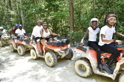 Feel the thrill in puerto morelos with atv rides, horseback, zip lines, cenote swim & tequila tasting. includes hotel pickup and lunch. book your adventure today.