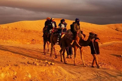 Explore morocco’s zagora desert in 2 days. ride camels, sleep in a tent, visit ait benhaddou & atlas studios. private transport, meals, and more included.