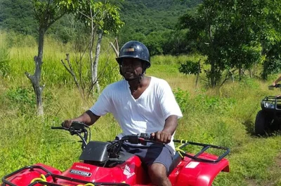 Ride atvs through st. kitts’ lush hills, see mount liamuiga, then relax at south friars bay beach. hotel or port pickup, local guide, gear included.