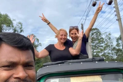Hear temple bells, taste fresh ceylon tea, and ride through kandy by tuk tuk with a local guide. includes private transport, bottled water, and umbrellas if it rains.