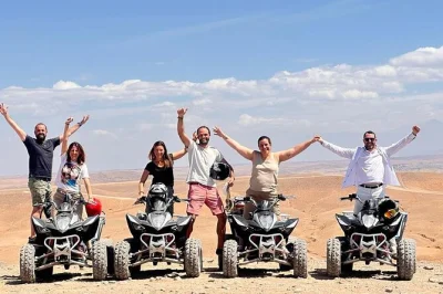 Ride a quad bike in agafay desert for 2 hours, with marrakech hotel pickup, pro guides, and a moroccan tea break. book your desert adventure now.