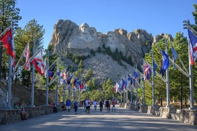 Wake up to cowboy pancakes, see mount rushmore in the morning sun, ride needles highway, and end with a chuckwagon supper and music show. includes entry fees.