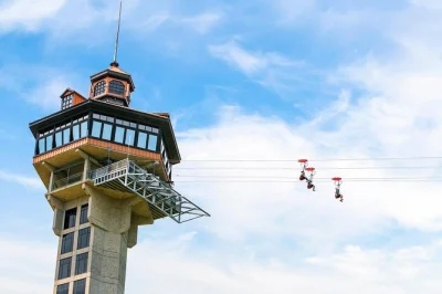 Feel the rush in branson as you launch from inspiration tower, ziplining half a mile at 50mph. includes ticket, all fees, and a friendly local host for check-in.