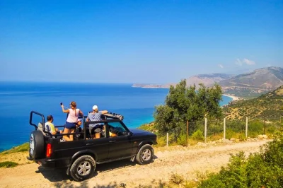Feel the wind in your hair on a saranda jeep tour—explore blue eye spring, lekursi castle views, and a secret beach with local lunch option. includes pickup.