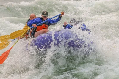 Get soaked on the snake river near jackson hole in a small paddle-only raft. smash through big kahuna rapids with a local guide, round-trip transport included.