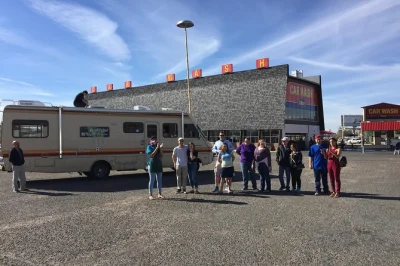 Step into the breaking bad universe in albuquerque, riding the iconic rv to real filming locations. includes photos, stories, and lunch at los pollos hermanos.